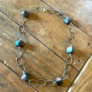 Silpada .925 Silver Brown Wooden Beads necklace. Retired